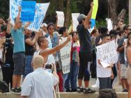 Quintana Roo: Breve pero intensa manifestación en visita de EPN